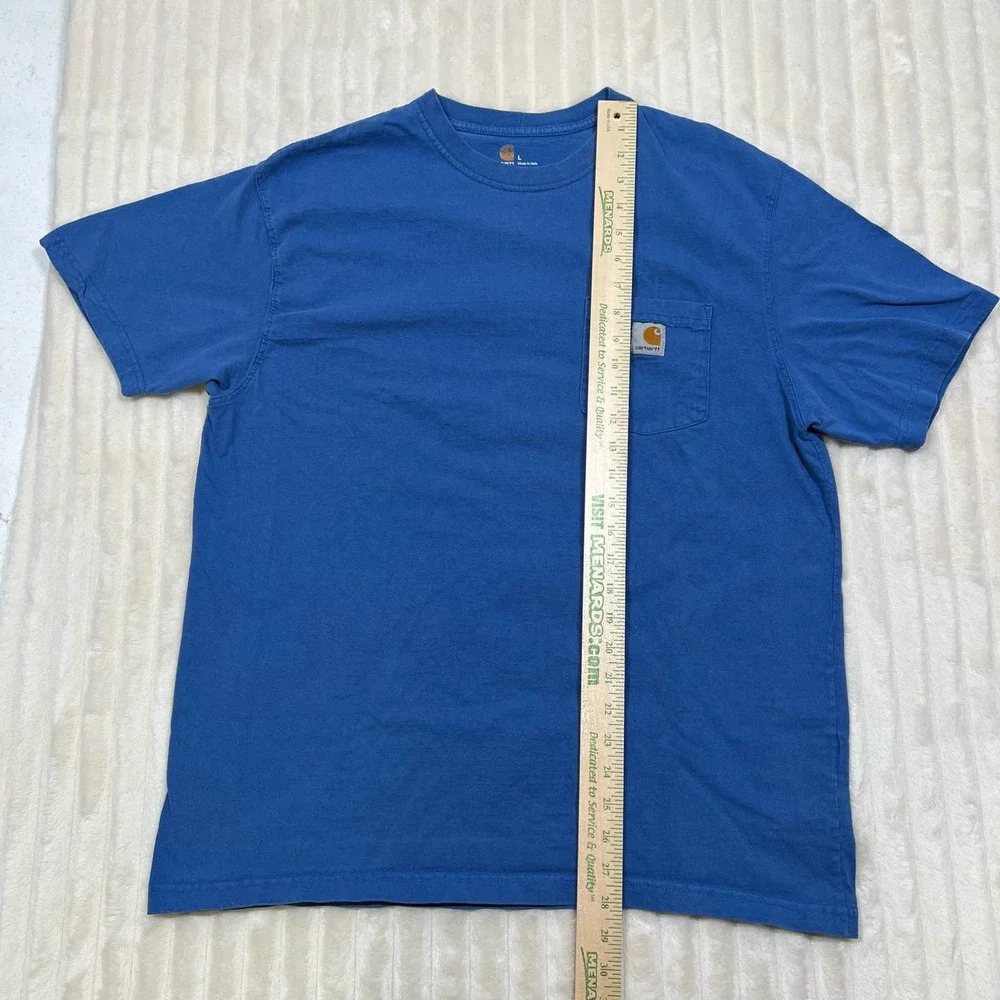 Carhartt Original Fit Large Blue Work T-Shirt Boxy Oversized - Picture 3 of 6